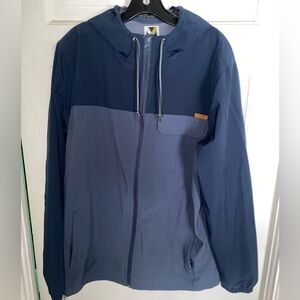 VOYAGER WINDBREAKER RAIN JACKET HOODED SIZE MENS LARGE NAVY BLUE OUTDOORS
